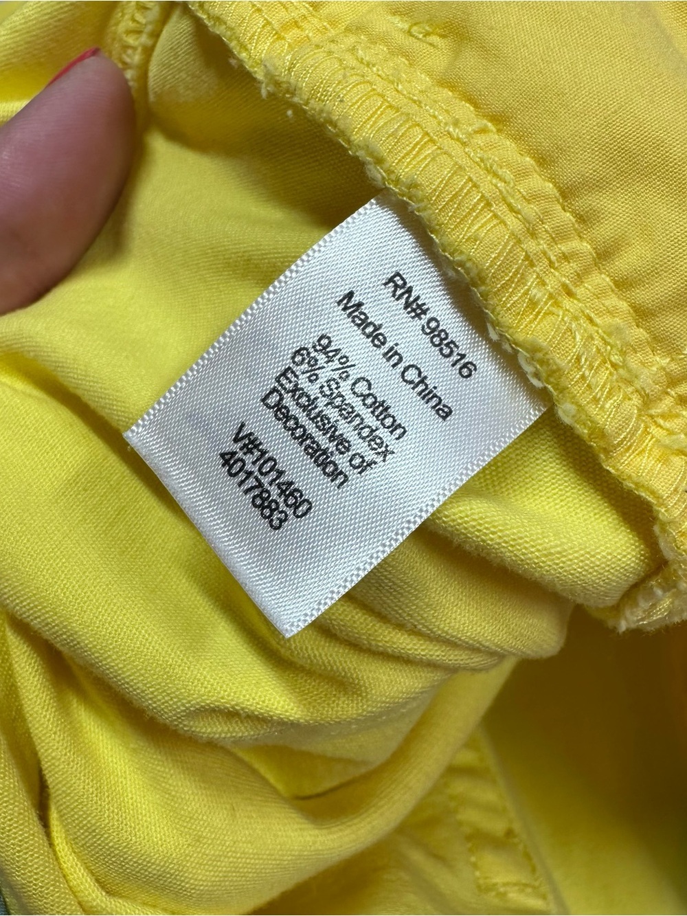 Coldwater Creek Bright Yellow Capri Pants women 20 cotton blend beach summer - Picture 7 of 8